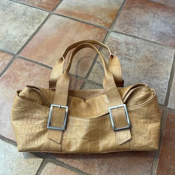 Kenneth Cole faux croc leather handbag - Picture 1 of 5